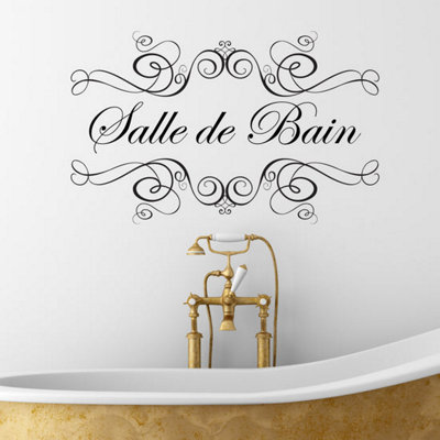 Elegant Black Salle-de-Bain Wall Sticker