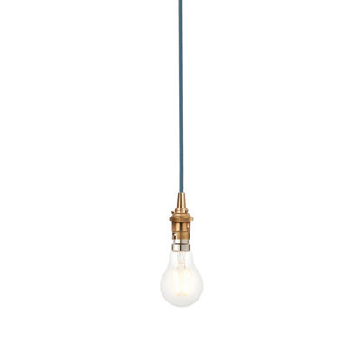 Elegant Blue Flex Hanging Ceiling Pendant Light with Aged Brass Finish