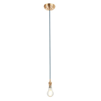 Elegant Blue Flex Hanging Ceiling Pendant Light with Aged Brass Finish
