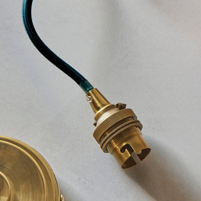 Elegant Blue Flex Hanging Ceiling Pendant Light with Aged Brass Finish