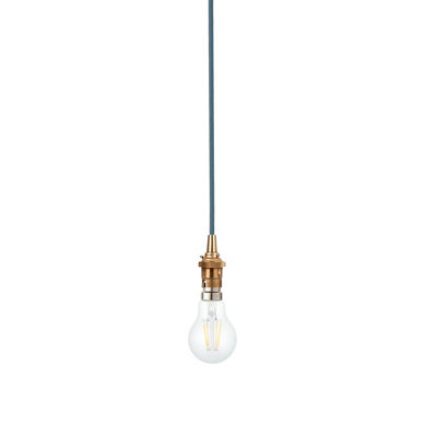 Elegant Blue Flex Hanging Ceiling Pendant Light with Aged Brass Finish