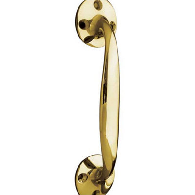 Elegant Bow Shape Pull Handle in Polished Brass - 152mm - Door Handle