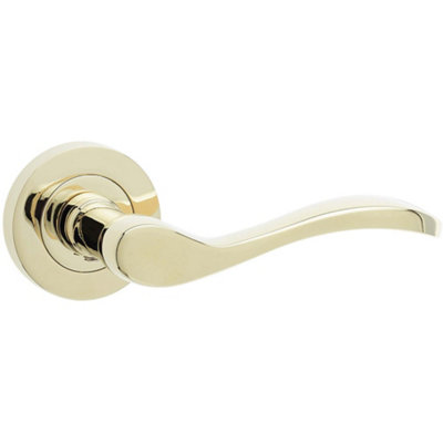 Elegant Brass Finish Door Handle for Timeless Interiors - Interior Handle