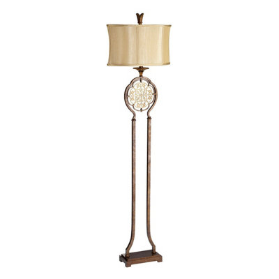 Elegant British Bronze Floor Lamp with LED Bulb E27 60W
