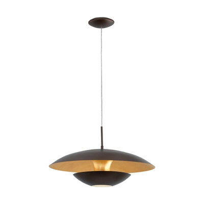Elegant Brown and Gold Pendant Ceiling Light with E27 Bulb Compatibility