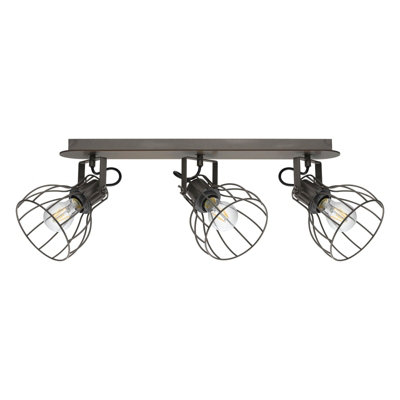 Elegant Brown and Silver Flush Ceiling Light with E27 Bulbs