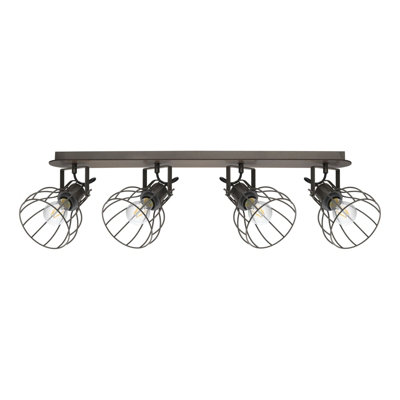 Elegant Brown and Silver Flush Ceiling Light with E27 Bulbs