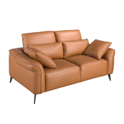 Elegant Brown Leather 2 Seater Sofa for Modern Living Spaces