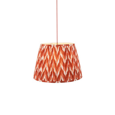 Elegant Brushed Aged Brass Ceiling Pendant Light with Apricot Orange Shade