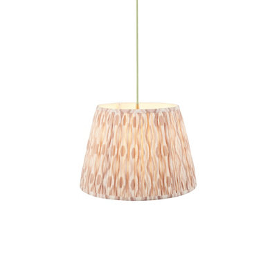 Elegant Brushed Aged Brass Hanging Pendant Light with Green Flex and Fabric Shade