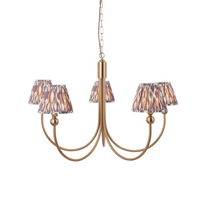 Elegant Brushed Aged Brass Pendant Light with Pearl Grey Shades for Stylish Home Decor