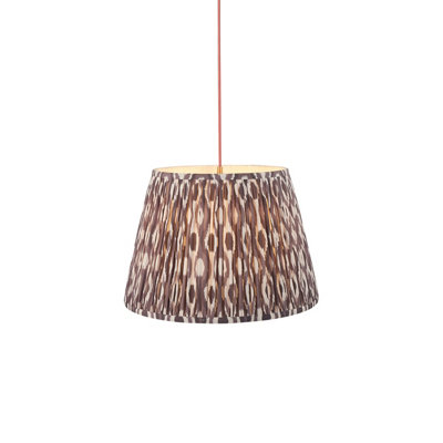 Elegant Brushed Aged Brass Pendant Light with Red Flex and Pearl Grey Shade