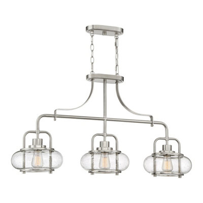 Elegant Brushed Nickel 1 Bulb Ceiling Pendant Light Fitting with E27 Socket