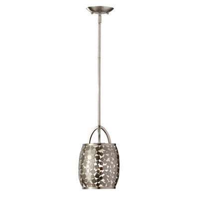 Elegant Brushed Steel LED Pendant Light with E27 Socket