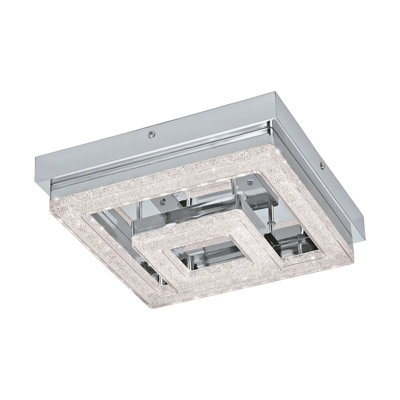 Elegant Chrome Flush Mount Ceiling Light with LED Bulb