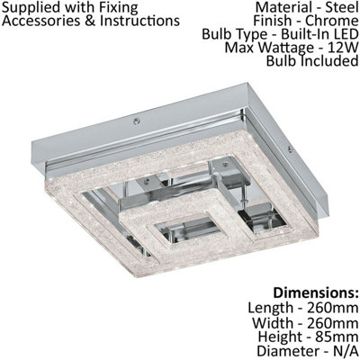 Elegant Chrome Flush Mount Ceiling Light with LED Bulb