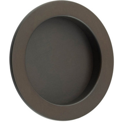 Elegant Circular Flush Pull in Dark Bronze Finish for Doors - Door Handle