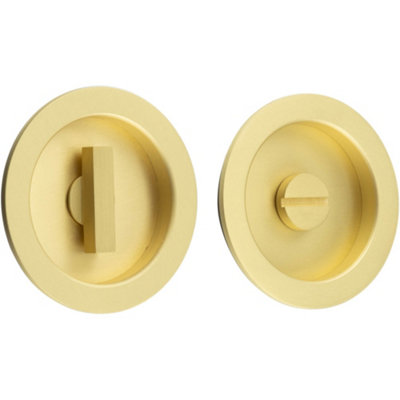 Elegant Circular Turn & Release in Satin Brass for Modern Homes - Door Handle