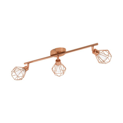 Elegant Copper Steel Flush Ceiling Light with Satin Glass Shade - 3x3W G9 Bulbs