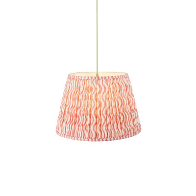 Elegant Coral Pink Ceiling Pendant Light with Aged Brass Finish