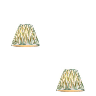 Elegant Cotswold Green 2 Pack 25cm Tapered Cylinder Lamp Shades