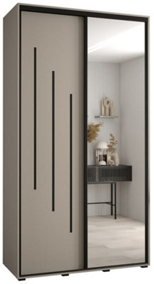 Elegant Dakota IX Sliding Door Wardrobe 1300mm - Space-Saving Storage with Mirrored Door, Hanging Rails, Shelves H2350mm D600mm