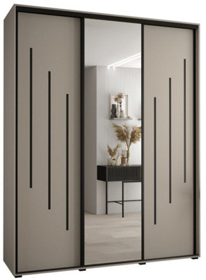 Elegant Dakota IX Sliding Door Wardrobe 1900mm - Stylish Storage with Mirrored Door, Hanging Rails, and Shelves H2350mm D600mm