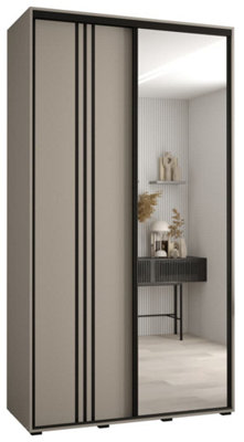 Elegant Dakota VII Sliding Door Wardrobe 1300mm - Compact Storage with Mirrored Door, Hanging Rails, and Shelves H2350mm D600mm