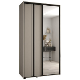 Elegant Dakota VII Sliding Door Wardrobe 1300mm - Compact Storage with Mirrored Door, Hanging Rails, and Shelves H2350mm D600mm