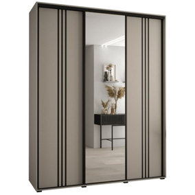 Elegant Dakota VII Sliding Door Wardrobe 2000mm - Luxurious Storage with Mirrored Door, Hanging Rails, and Shelves H2350mm D600mm