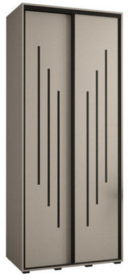 Elegant Dakota VIII Sliding Door Wardrobe 1000mm - Stylish Storage with Hanging Rails, and Shelves H2350mm D600mm