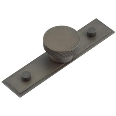 Elegant Dark Bronze Cupboard Knob with Stepped Backplate - Kitchen Cabinet Knob