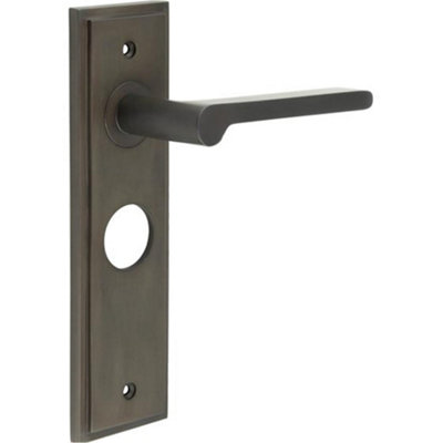 Elegant Dark Bronze Door Handle for Bathrooms - Solid Brass Interior Handle