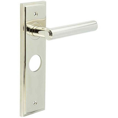 Elegant Dark Bronze Door Handle with Backplate for Bathroom - Solid Brass Interior Lever