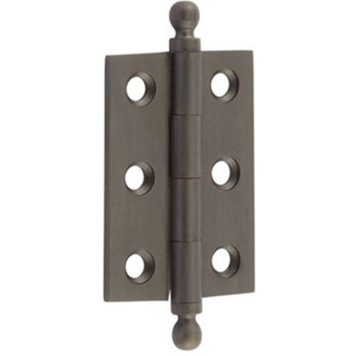 Elegant Dark Bronze Finial Hinge 50x35mm for Cabinet Doors - Solid Brass - Door Hinges