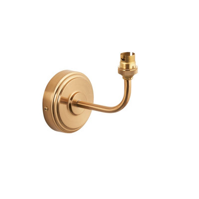 Elegant Dimmable Brushed Aged Brass Wall Sconce with Rose Arc Arm