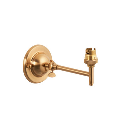 Elegant Dimmable Classic Wall Light in Brushed Aged Brass with Adjustable Arm