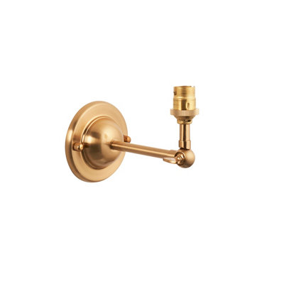 Elegant Dimmable Classic Wing Arm Wall Light in Brushed Aged Brass