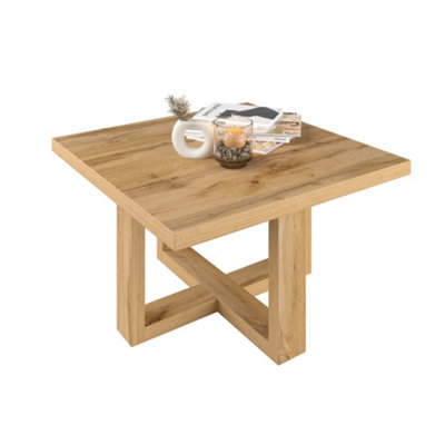 Elegant Eko 98 Coffee Table 750mm in Oak Wotan - Natural Modern Centrepiece H440mm D750mm