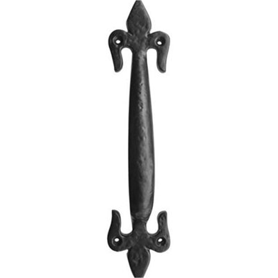 Elegant Fleur De Lys Pull Handle in Black - 100mm Size for Cabinets and Drawers - Door Handle