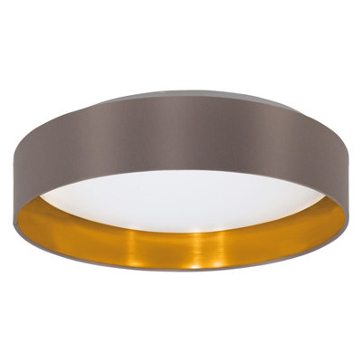 Elegant Flush Ceiling Light with Cappuccino Gold Shade and LED Bulb