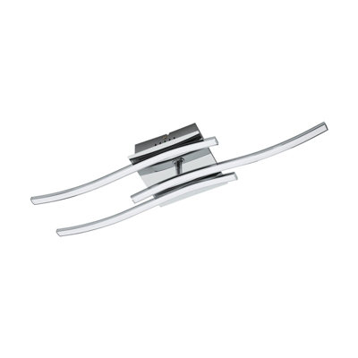 Elegant Flush Ceiling Light with Chrome Finish and LED Bulbs - 3x5W Warm White Light