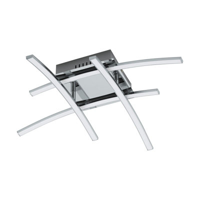Elegant Flush Ceiling Light with Chrome-Plated Shade and LED Bulbs