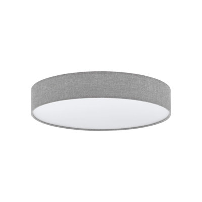 Elegant Flush Ceiling Light with Grey Linen Shade - 40W LED Lighting Solution