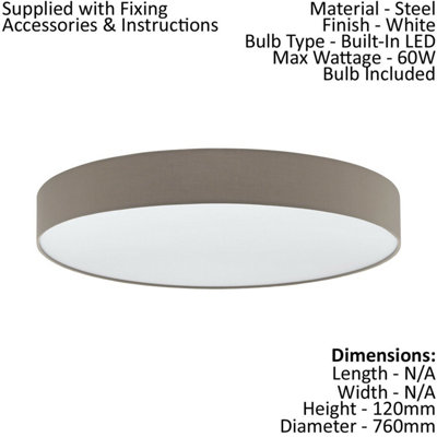 Elegant Flush Ceiling Light with Taupe Shade and LED Bulb for Modern Interiors