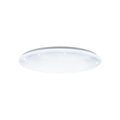 Elegant Flush Ceiling Light with White Crystal Effect and Dimmable LED Bulb