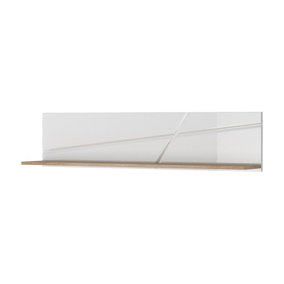 Elegant Futura Wall Shelf in White Gloss, Perfect for Books and Decorations in Modern Homes (W1300mm x H300mm x D220mm)