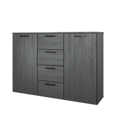 Elegant Galaxy Sideboard Cabinet 1320mm in Oak Carbon - Versatile Storage Solution H930mm D380mm