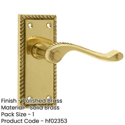 Elegant Georgian Suite Door Handle with Polished Brass Finish ...