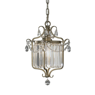 Elegant Gilded Silver LED Pendant Light with E27 Socket